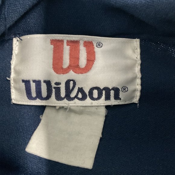 VTG 1970s Polyester Wilson Full Zip Tennis / Track Jacket - sz: Small (Blue) - Picture 3 of 9